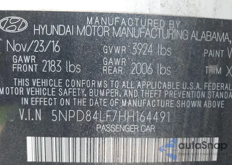 2017 Hyundai Elantra Value Edition из США, поврежденный, VIN 5NPD84LF7HH164491